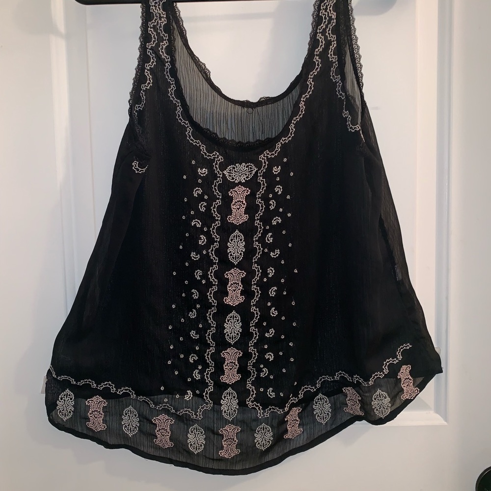 Sheer black tank top